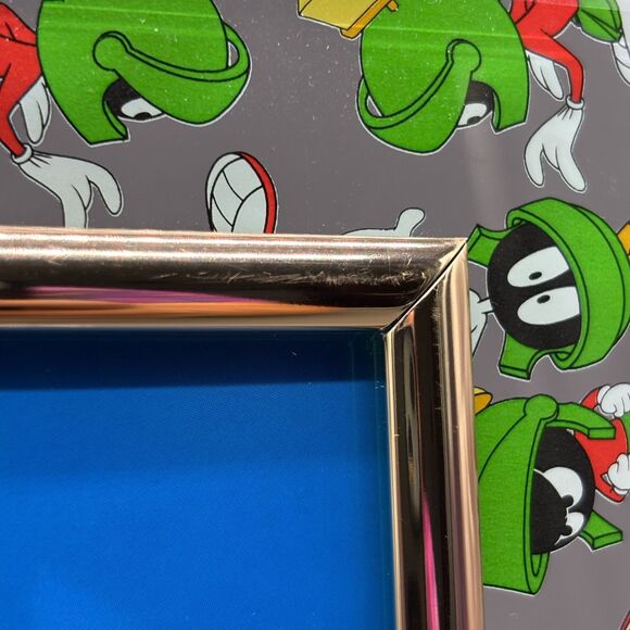 Vintage Marvin the Martian Looney Tunes Glass Photo Frame 5x7" 1997 Warner Bros - Picture 9 of 9
